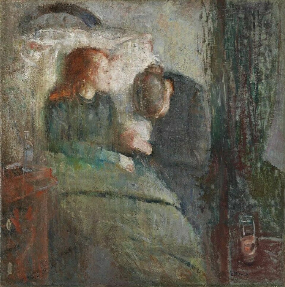 «Det syke barn» av Edvard Munch (1885-1886) (Kilde: Nasjonalmuseet, Billedkunstsamlingene)