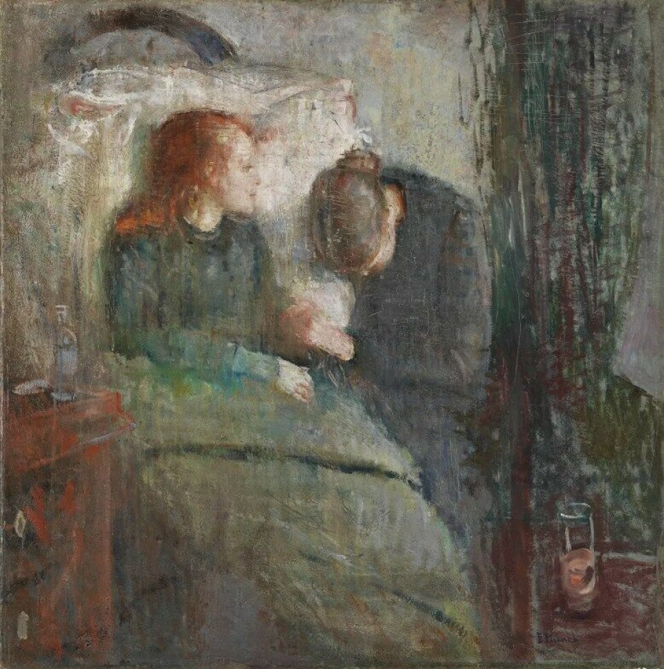 «Det syke barn» av Edvard Munch (1885-1886) (Kilde: Nasjonalmuseet, Billedkunstsamlingene) «Det syke barn» av Edvard Munch (1885-1886) (Kilde: Nasjonalmuseet, Billedkunstsamlingene)