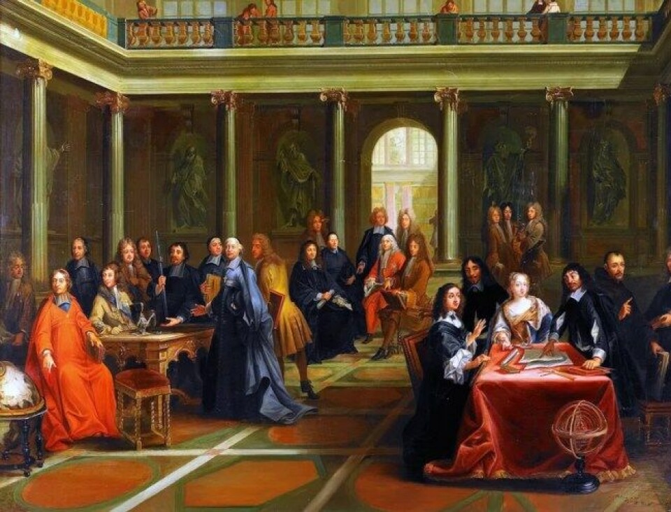 «Kristina av Sverige var ikke bare en som forstod Descartes, hun var en som ikke var enig med ham», mener Åkerman. Illustrasjon: Dispute of Queen Cristina Vasa and René Descartes (1884) (Kilde: Wikimedia commons) «Kristina av Sverige var ikke bare en som forstod Descartes, hun var en som ikke var enig med ham», mener Åkerman. Illustrasjon: Dispute of Queen Cristina Vasa and René Descartes (1884) (Kilde: Wikimedia commons)