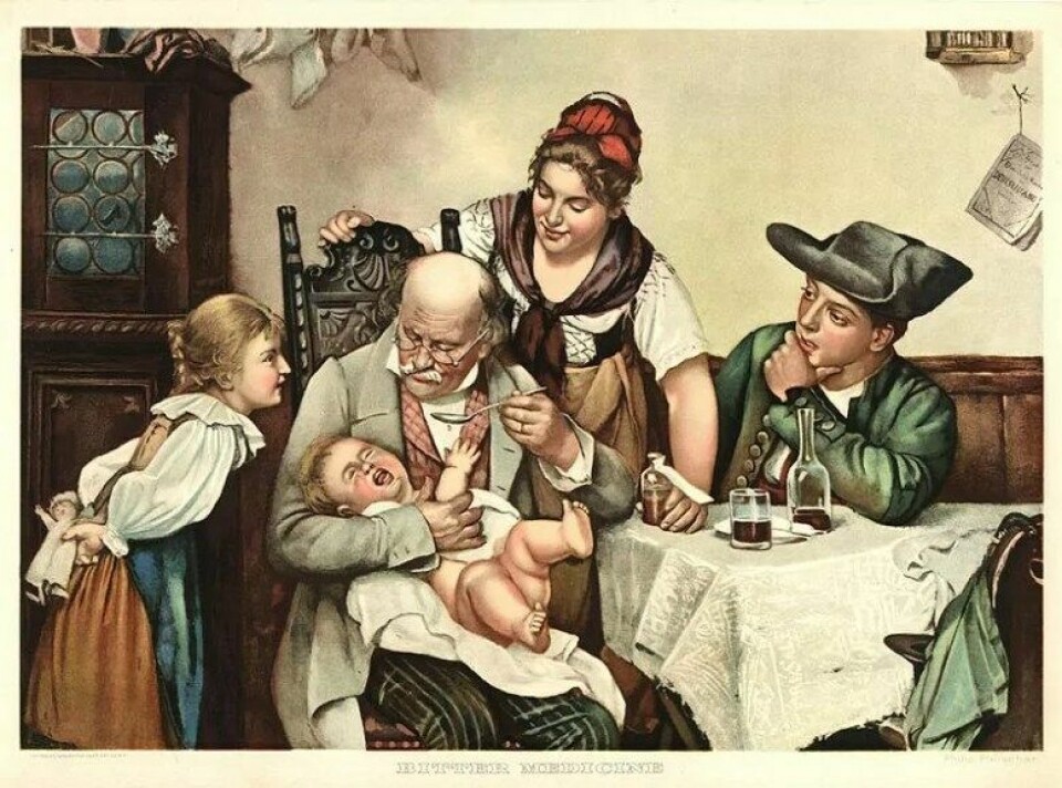 «Bitter medicine» ca. 1894 av Philip Fleishcer. (Kilde: Wikimedia commons.)