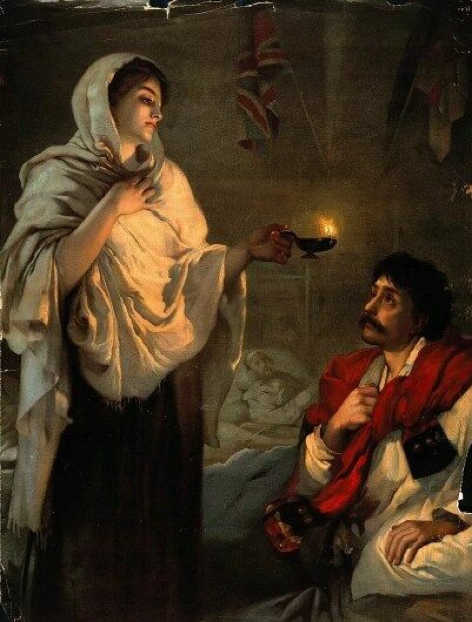 «Crimean War: Florence Nightingale with her lamp at a patient’s bedside» ca 1881-1891, av Henrietta Rae. (Kilde: Wellcome Images.) «Crimean War: Florence Nightingale with her lamp at a patient’s bedside» ca 1881-1891, av Henrietta Rae. (Kilde: Wellcome Images.)