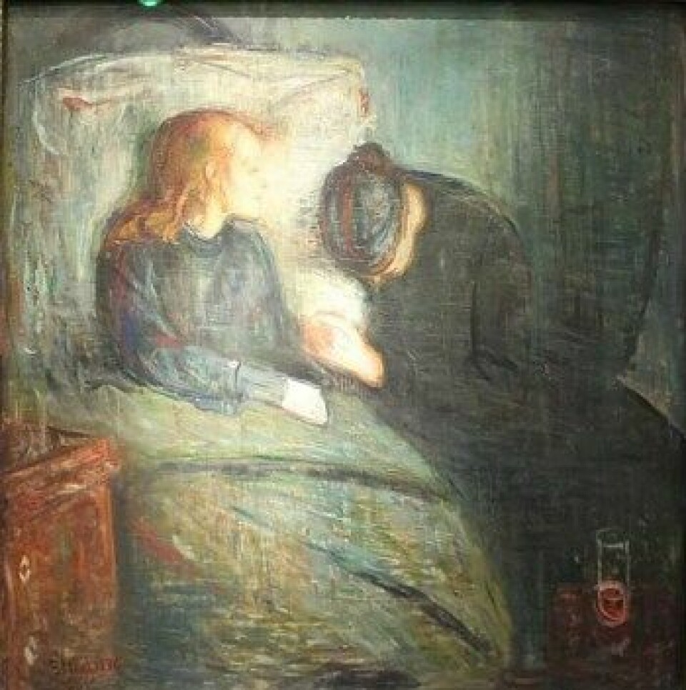«Det syke barn» fra 1885-86 av Edvard Munch. (Kilde: Wikimedia commons.)