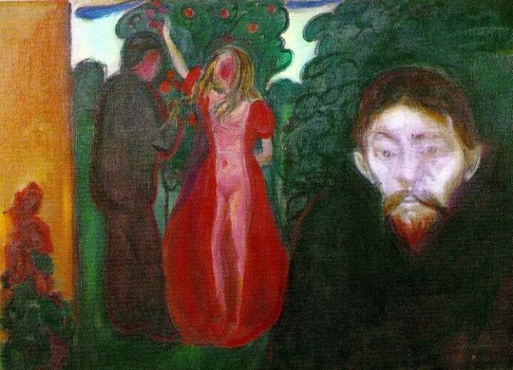 «Sjalusi» (1895) av Edvard Munch (Kilde: Wikimedia Commons)