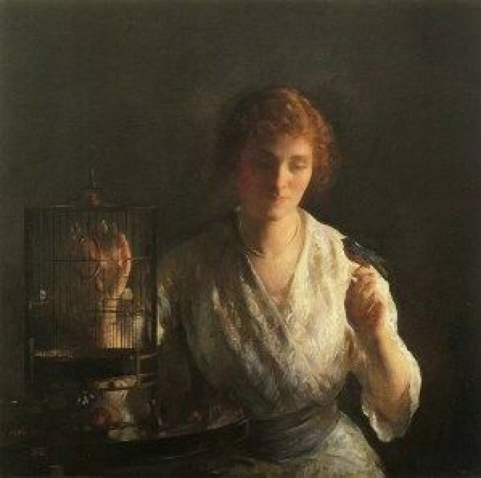 Blue bird av Joseph DeCamp (ca. 1919). (Kilde: Wikimedia commons) Blue bird av Joseph DeCamp (ca. 1919). (Kilde: Wikimedia commons)