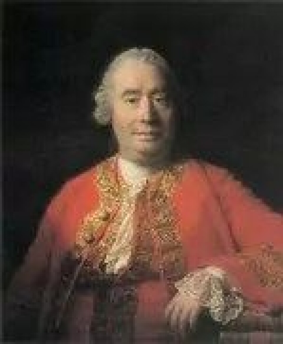 I 2011 har filosofiverdenen kunnet feire at det er 300 år side David Hume ble født. (Kilde: Wikimedia Commons) I 2011 har filosofiverdenen kunnet feire at det er 300 år side David Hume ble født. (Kilde: Wikimedia Commons)