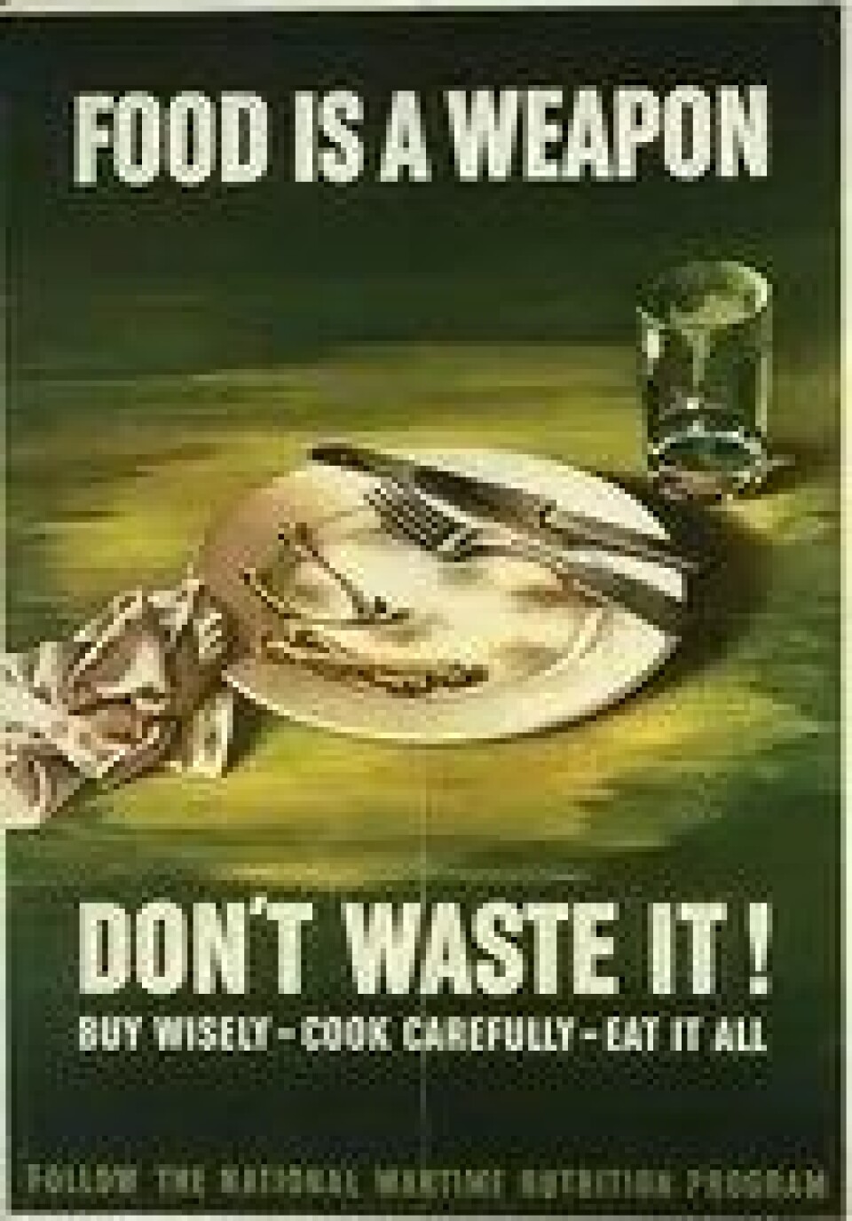 Under 2. verdenskrig ble amerikanere bedt om å slikke tallerkenen ren. (Kilde: Wikimedia commons.)