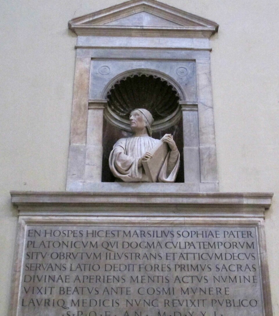 Marsilio Ficino, byste av Andrea Ferrucci i Santa Maria del Fiore, domkirken i Firenze.