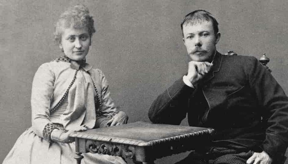 Hulda og Arne Garborg som nygifte i slutten av 1880-årene