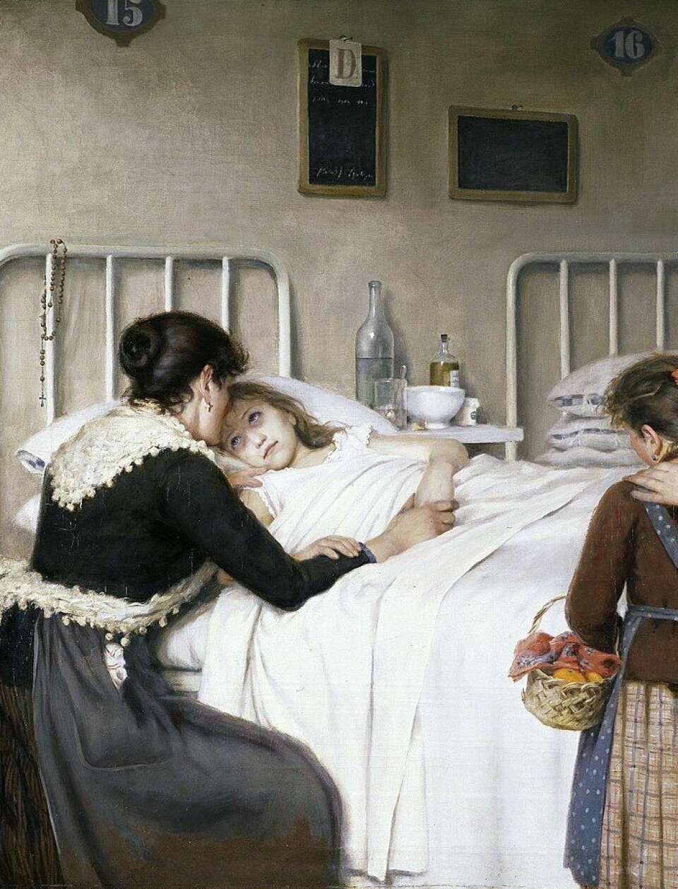 Morens besøk på sykehuset av Enrique Paternina, 1892