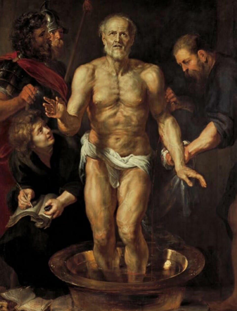 Slik forestilte kunstneren Rubens seg Senecas død. Maleri fra 1612/13
